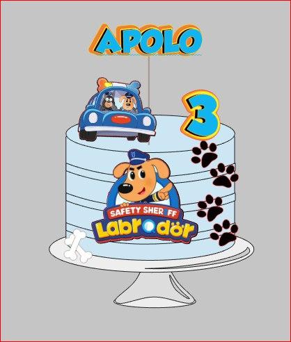 Arquivo de corte topo de bolo Detetive Labrador