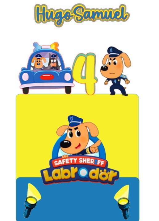 Topo de bolo Detetive Labrador