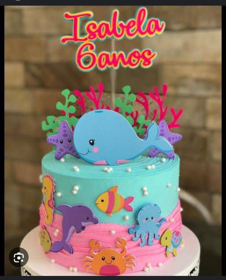 Arquivo de corte topo de bolo Fundo do Mar