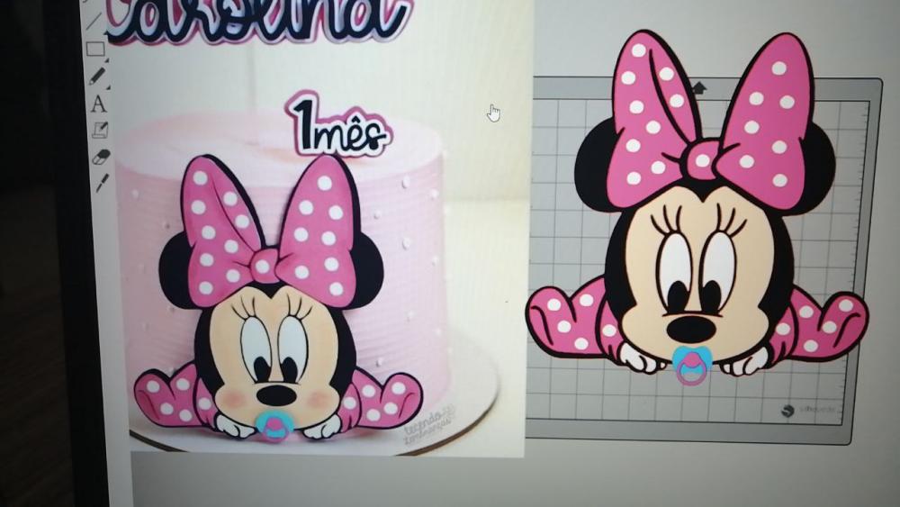 Topo de Bolo Minnie