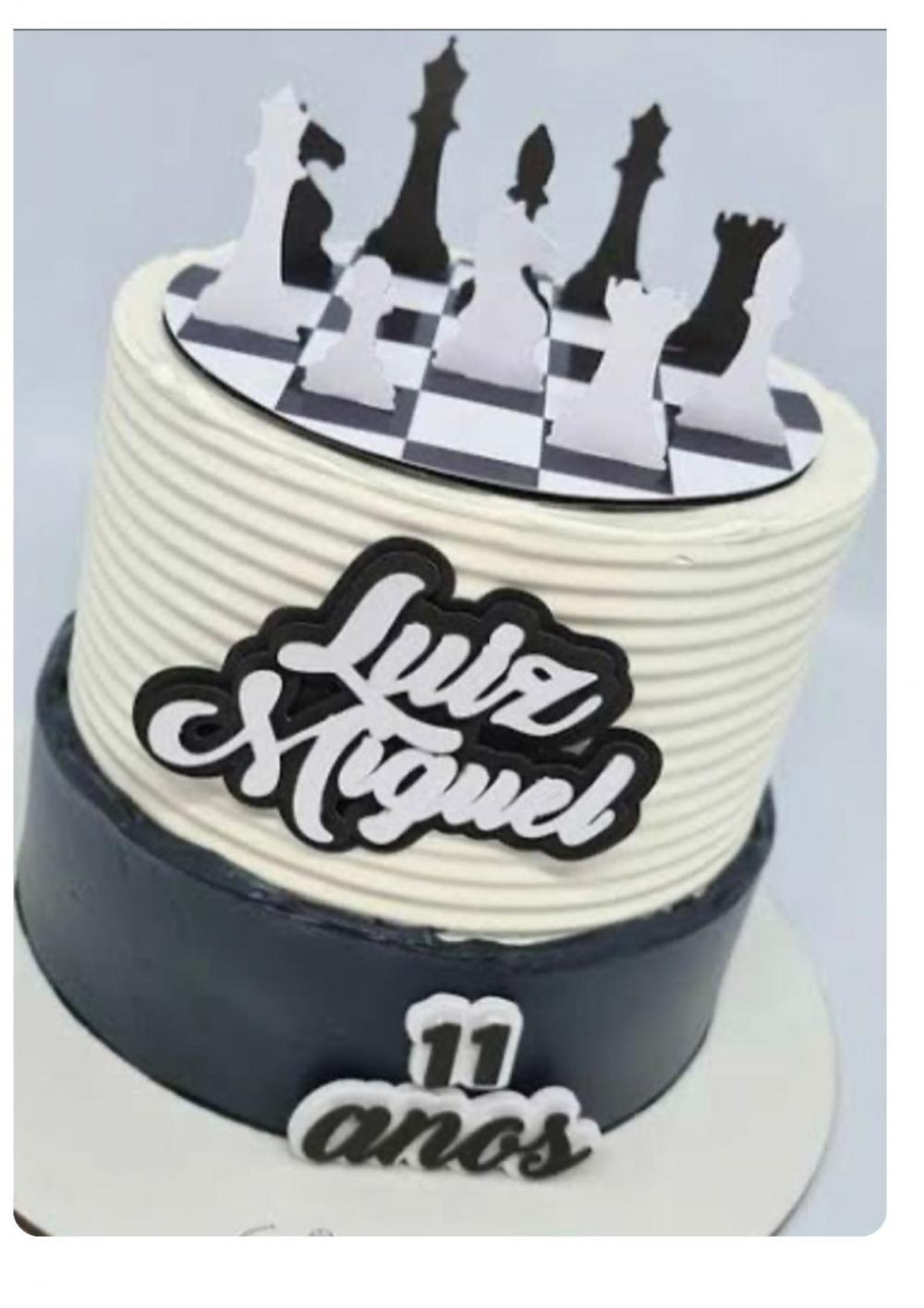 Arquivo de corte topo de bolo Xadrez