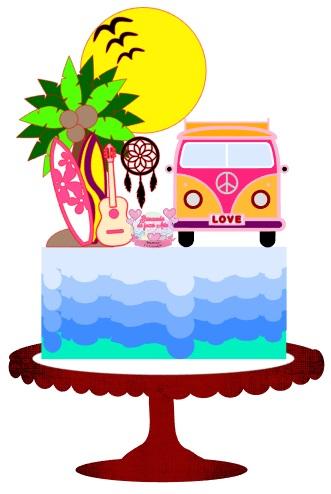 Arquivo de corte Topo de bolo kombi