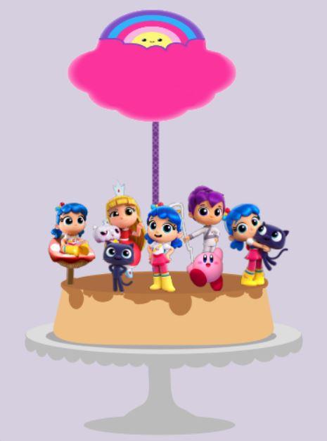 Arquivo de corte topo de bolo Vera e o reino do Arco Iris