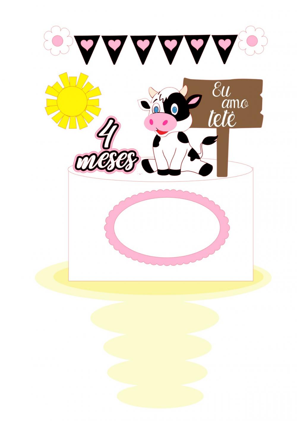 Arquivo de corte topo de bolo Vaquinha