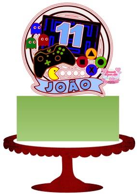 Arquivo de corte topo de bolo Video game