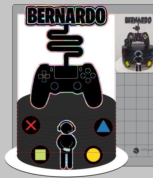 Arquivo de corte topo de bolo Video game