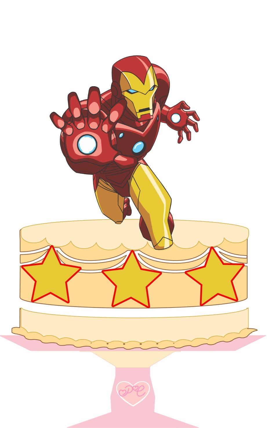 Arquivo de corte topo de bolo Homem de Ferro