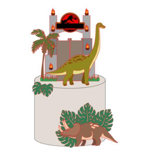 Arquivo de corte topo de bolo jurassic