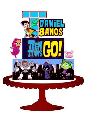 Arquivo de corte topo de bolo Jovens Titans