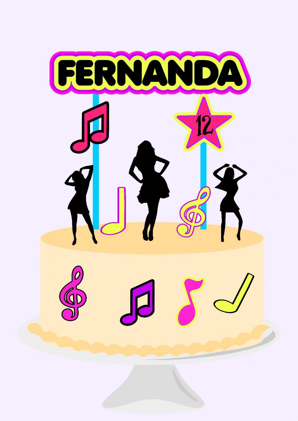 Arquivo de corte topo de bolo Neon