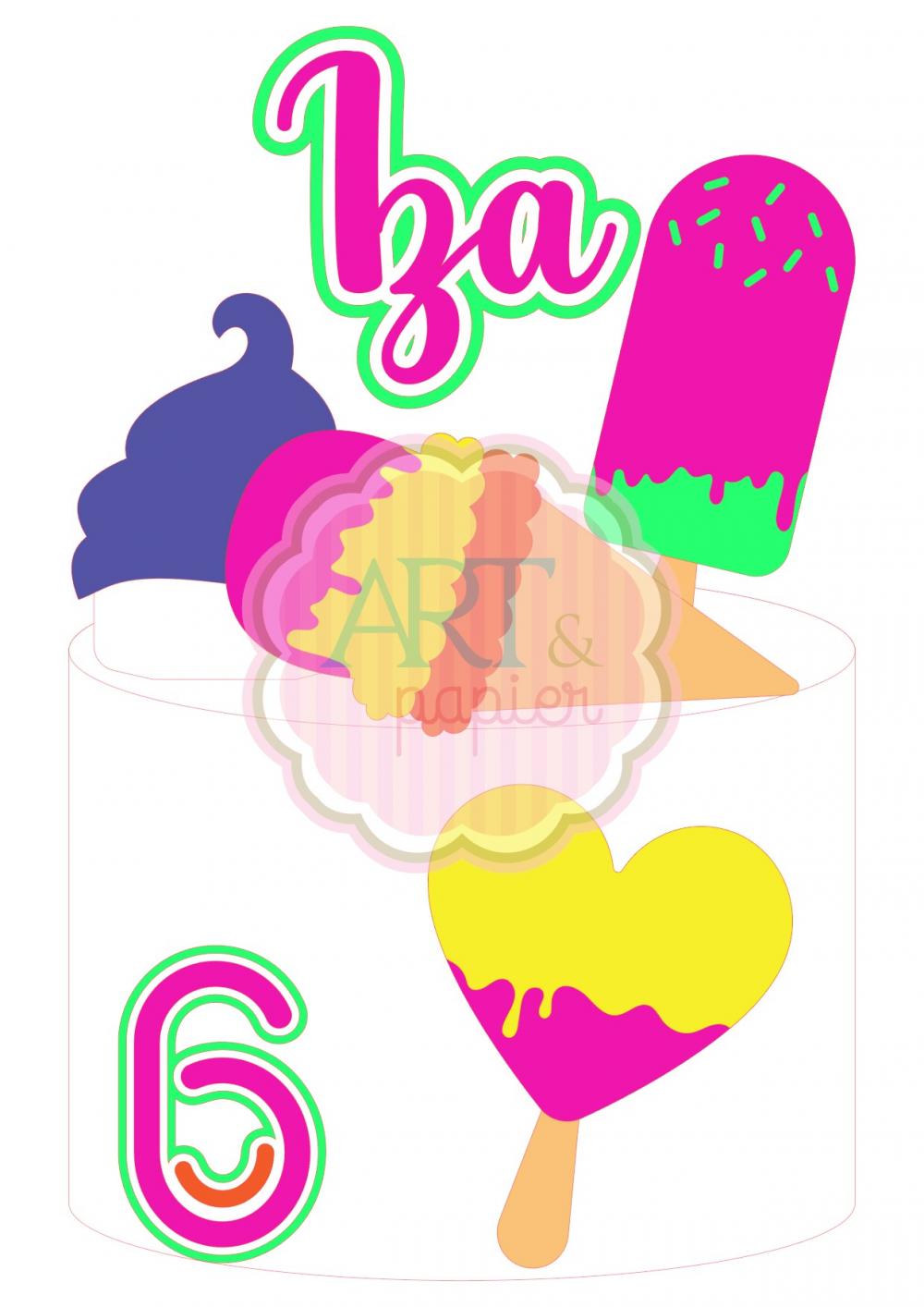 Arquivo de corte topo de bolo Neon