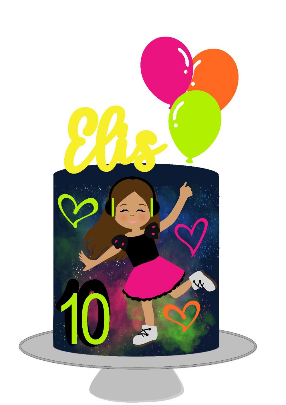 Arquivo de corte topo de bolo Neon