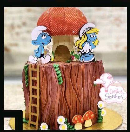 Arquivo de corte topo de bolo Smurfs