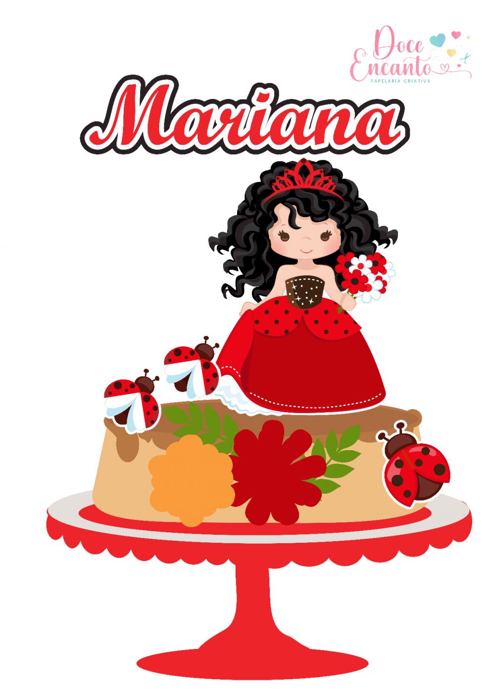 Arquivo de corte topo de bolo Joaninha