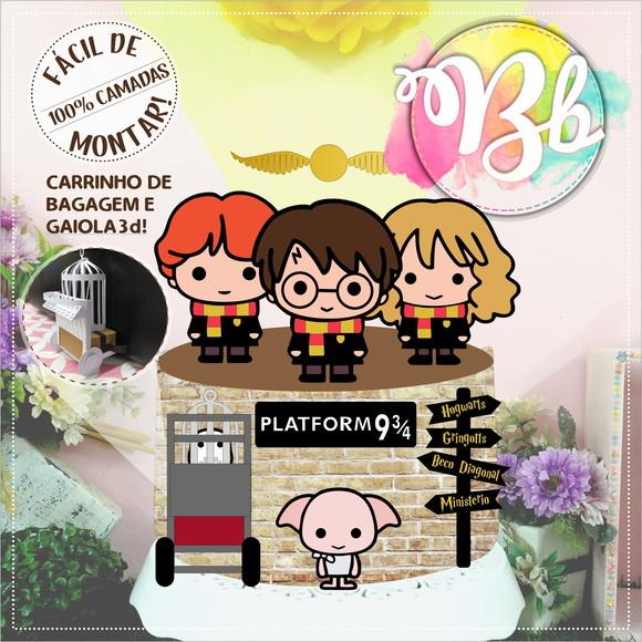 Arquivo de corte topo de bolo harry Potter