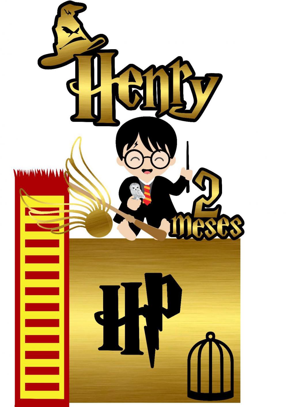 Arquivo de corte topo de bolo harry Potter