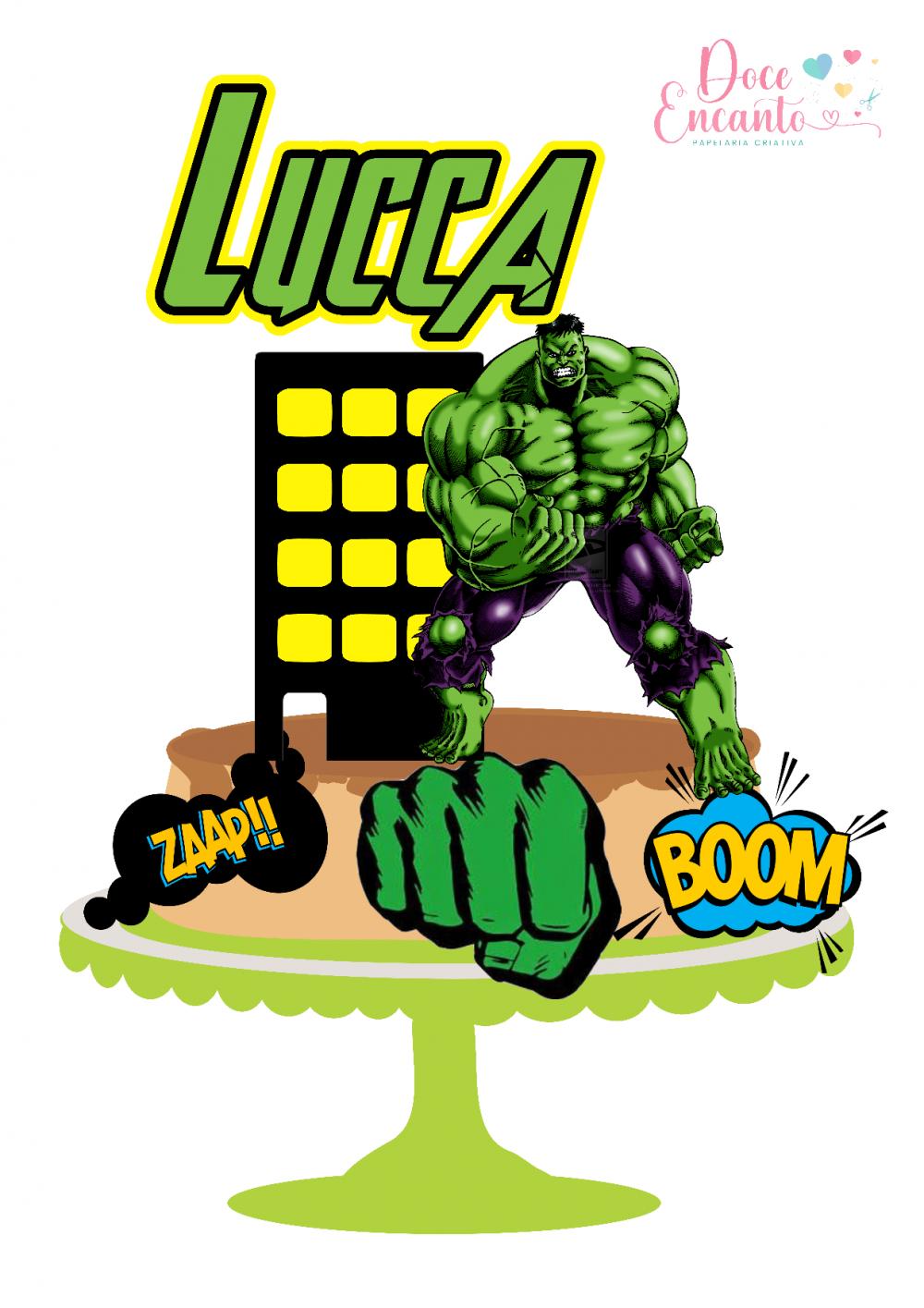 Arquivo de corte topo de bolo Hulk