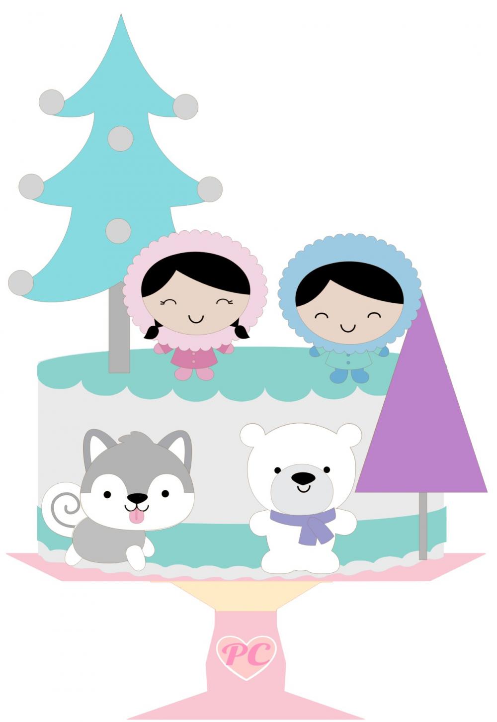 Arquivo de corte topo de bolo Esquimó