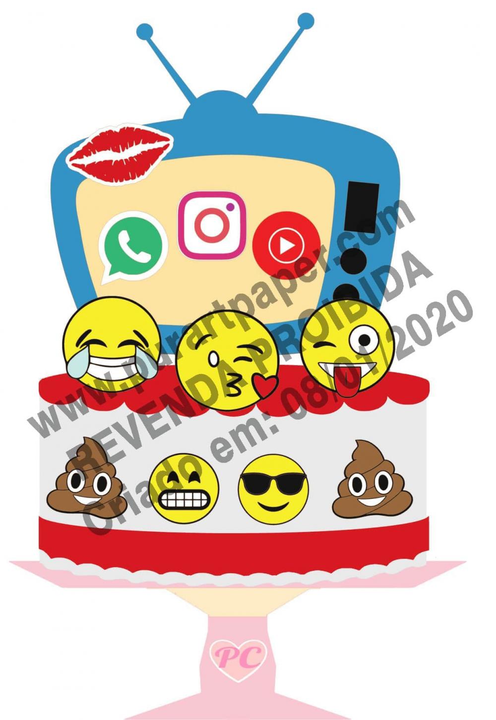 Arquivo de corte topo de bolo Emoji