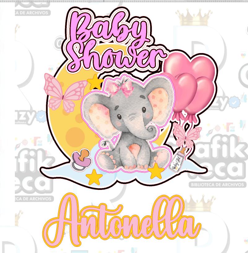 Arquivo de corte topo de bolo Elefantinho