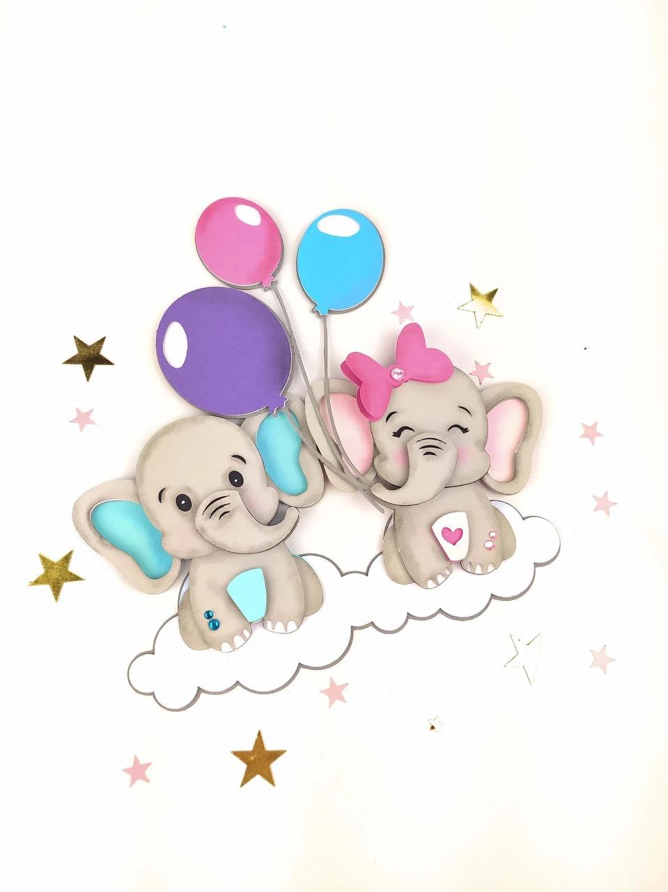 Arquivo de corte topo de bolo Elefantinho