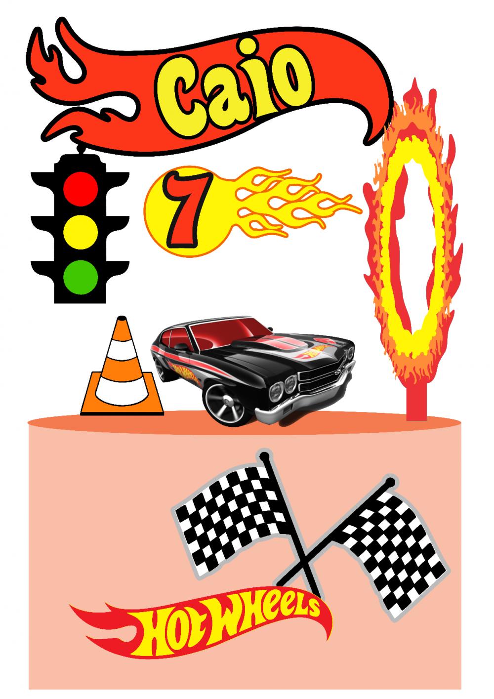 Arquivo de corte topo de bolo Hot Wheels