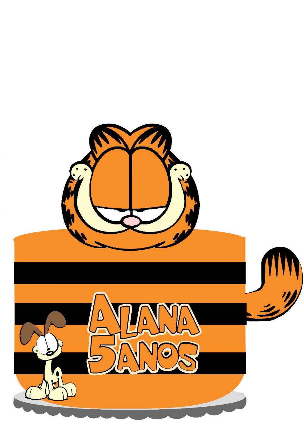 Arquivo de corte topo de bolo Garfield