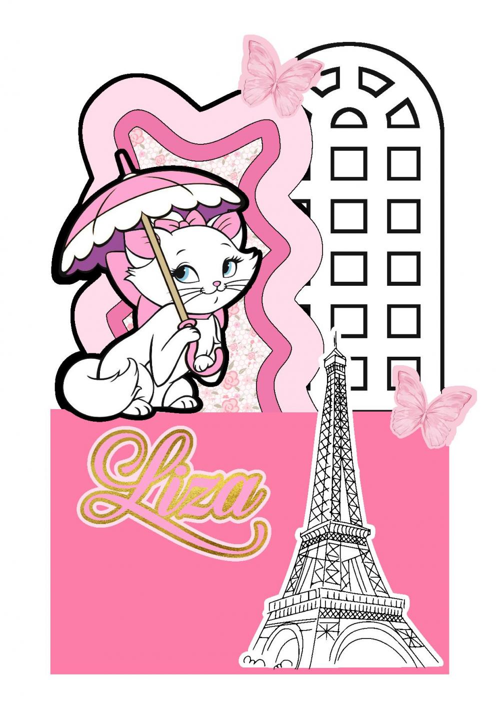 Arquivo de corte topo de bolo Gatinha Marrie