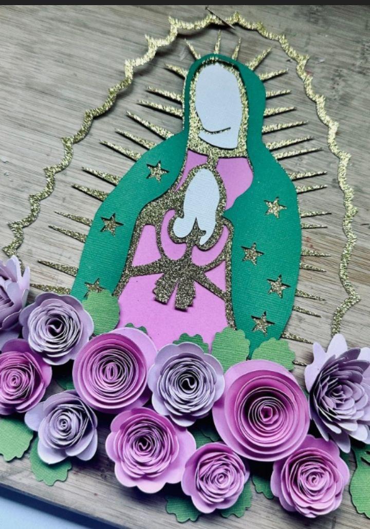 Arquivo de corte topo de bolo Virgem de Guadalupe