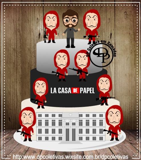 Arquivo de corte topo de bolo La casa de papel