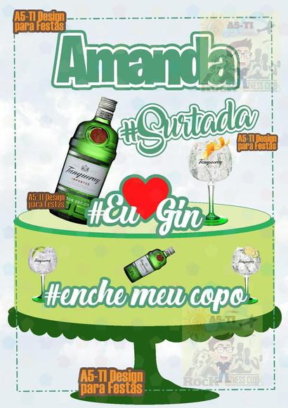 Arquivo de corte topo de bolo Gin