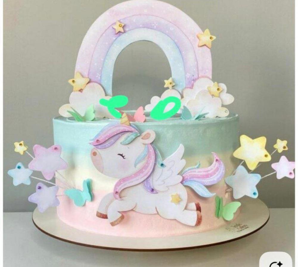 Topo de bolo Unicornio