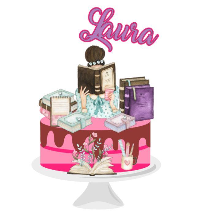 Arquivo de corte topo de bolo Livros