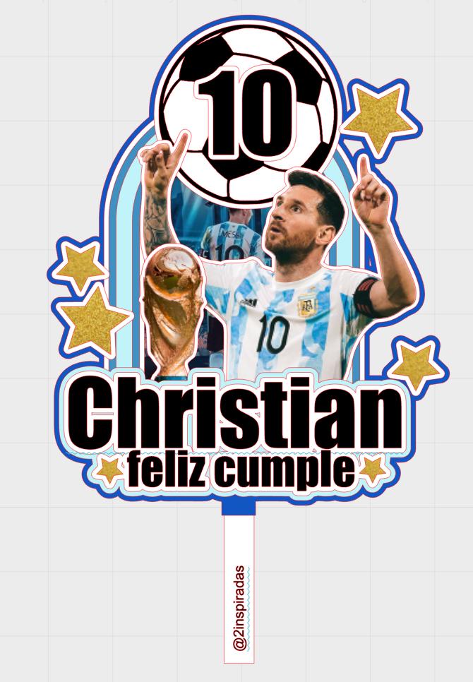 Arquivo de corte topo de bolo Messi