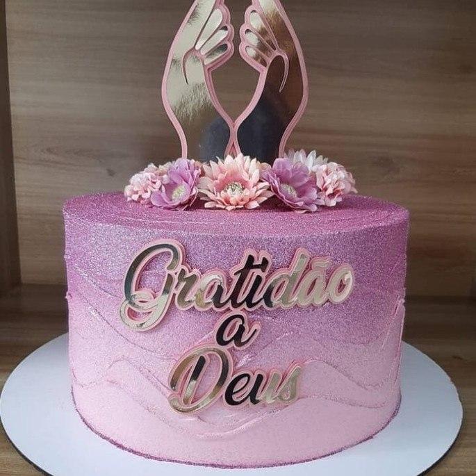 Arquivo de corte topo de bolo Gratidão