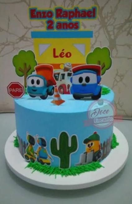 Arquivo de corte topo de bolo Léo o Caminhao