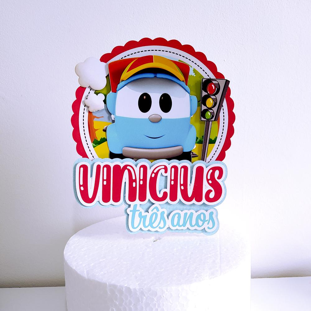 Arquivo de corte topo de bolo Léo o Caminhao