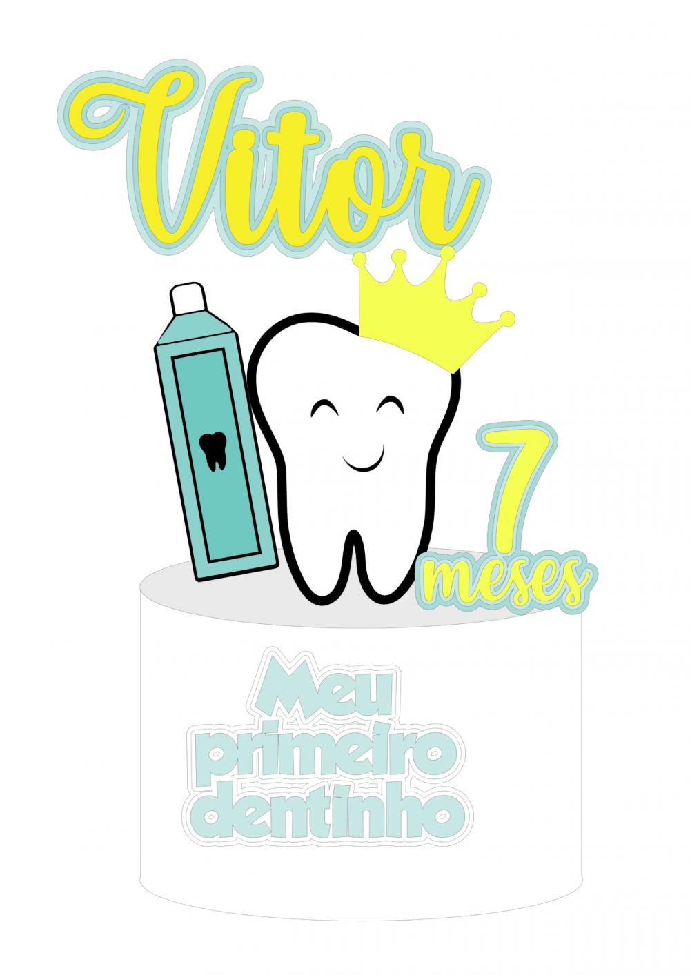 Arquivo de corte topo de bolo meu primeiro dentinho