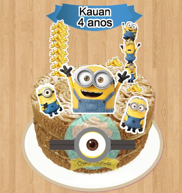 Arquivo de corte topo de bolo Minions