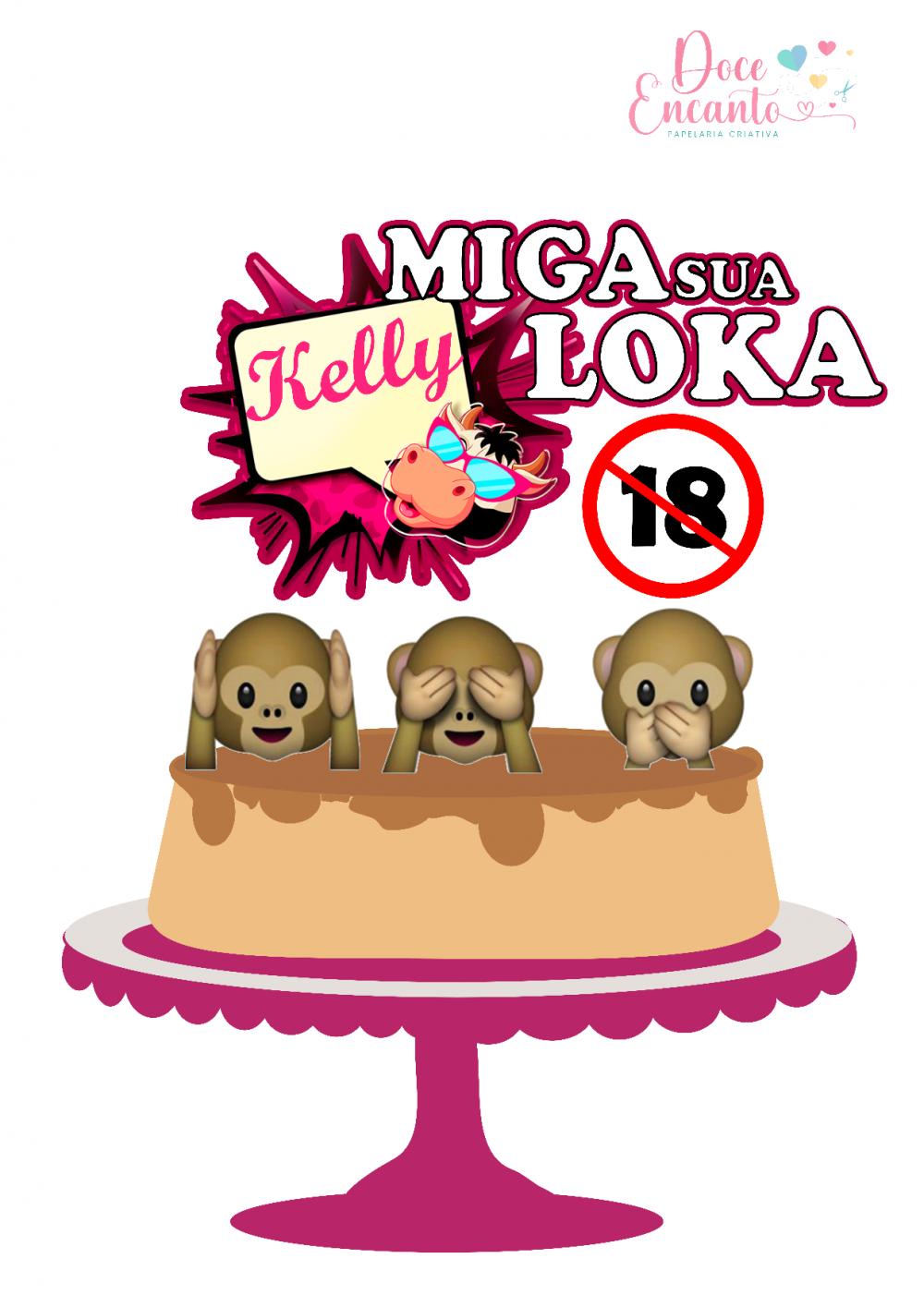 Arquivo de corte topo de bolo Miga sua Loka