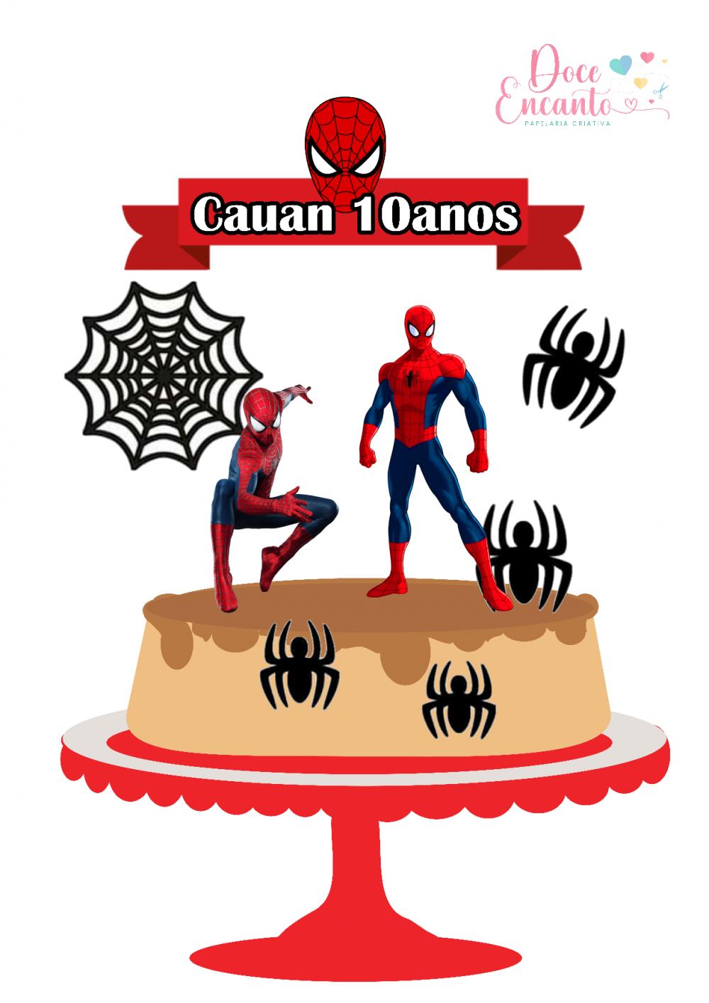 Arquivo de corte Topo de bolo Homem Aranha