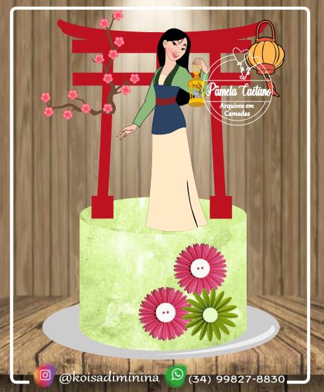 Arquivo de corte topo de bolo Mulan