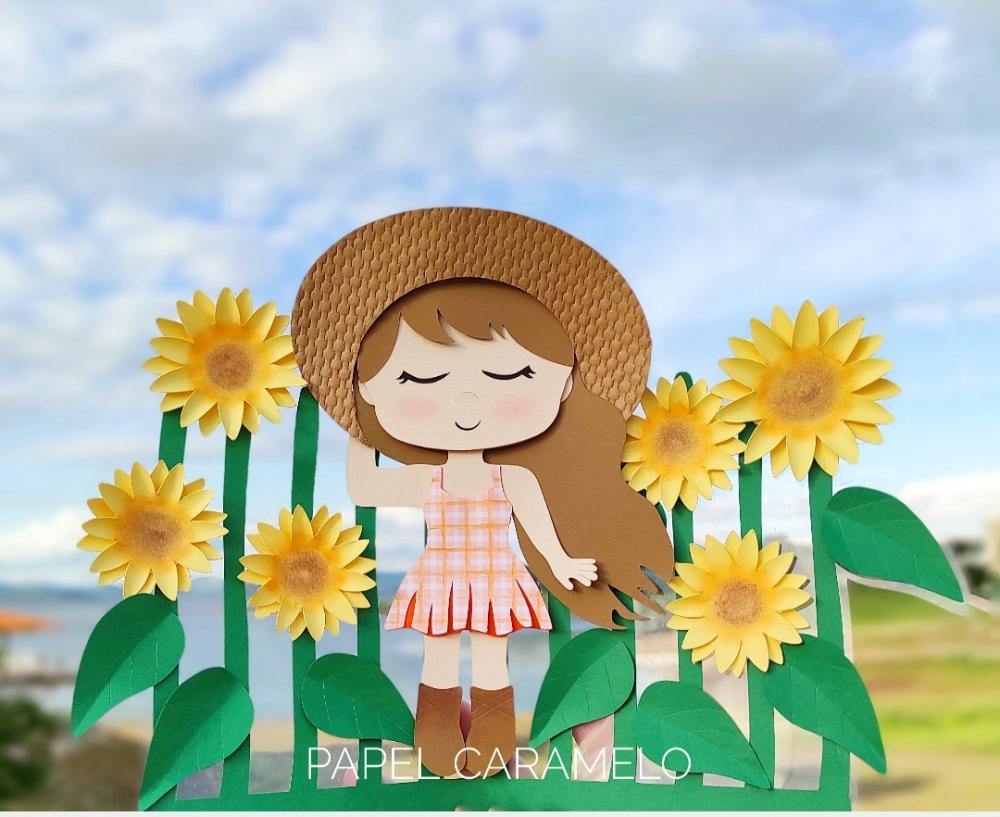 Arquivo de corte topo de bolo Girassol