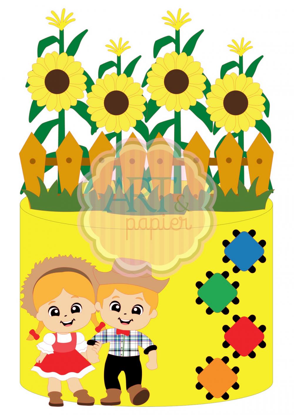 Arquivo de corte topo de bolo Girassol