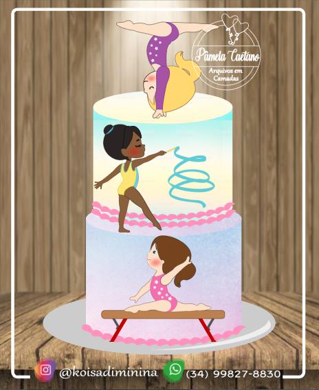 Arquivo de corte topo de bolo Ginástica