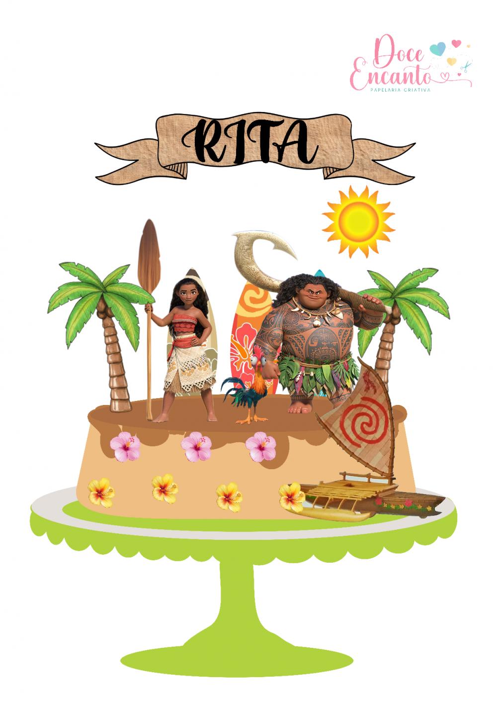 Arquivo de corte topo de bolo Moana