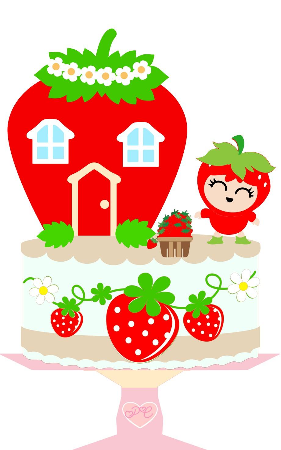 Arquivo de corte  Topo de Bolo Moranguinho