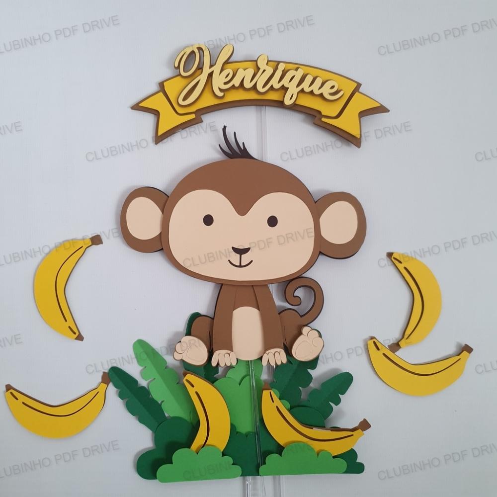 Arquivo de corte topo de bolo Macaquinho