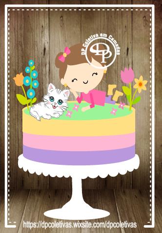 Arquivo de corte topo de bolo gatinho