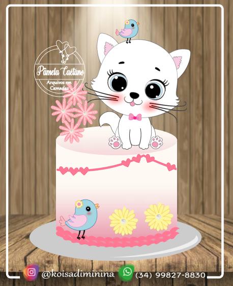 Arquivo de corte topo de bolo gatinho